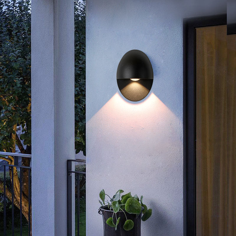 LED Outdoor Wall Lamp Aluminum | 11cm x 15cm | Minimalist Oval Design for Entrances and Patios with Integrated 5W LED