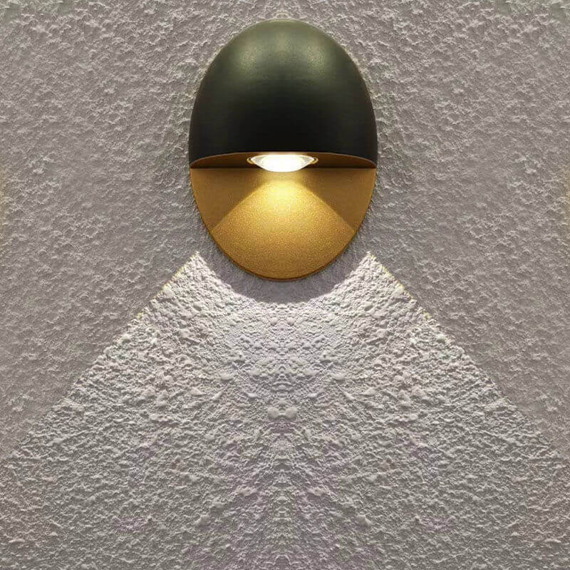 LED Outdoor Wall Lamp Aluminum | 11cm x 15cm | Minimalist Oval Design for Entrances and Patios with Integrated 5W LED