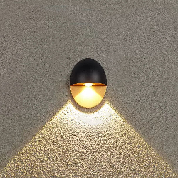 LED Outdoor Wall Lamp Aluminum | 11cm x 15cm | Minimalist Oval Design for Entrances and Patios with Integrated 5W LED