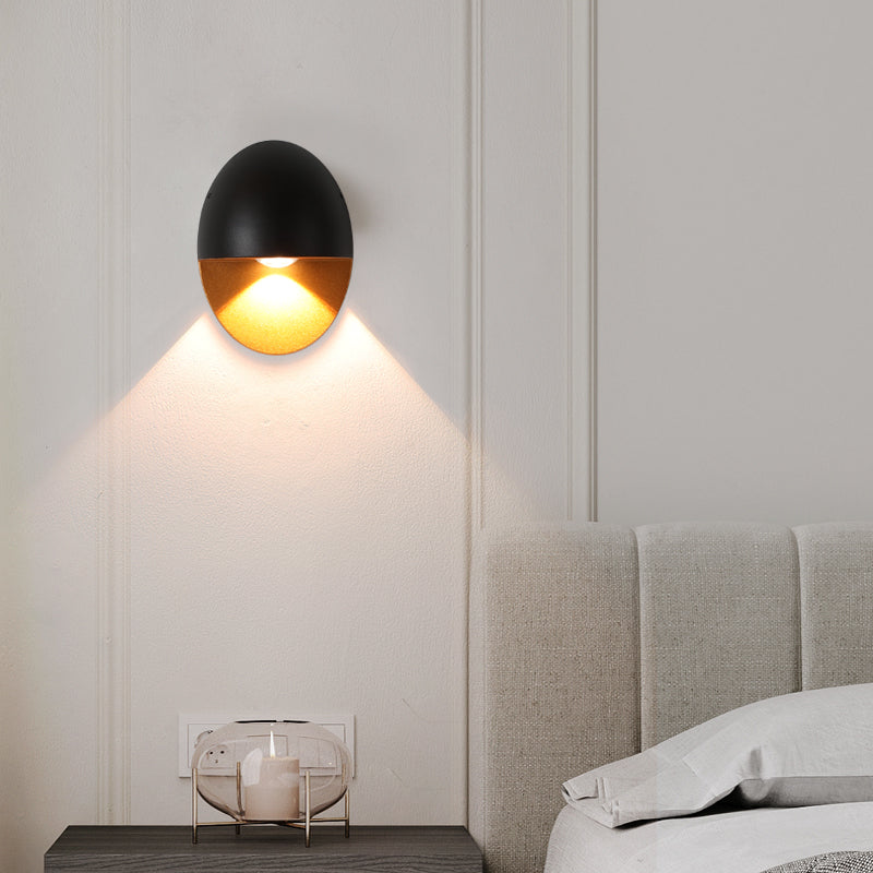 LED Outdoor Wall Lamp Aluminum | 11cm x 15cm | Minimalist Oval Design for Entrances and Patios with Integrated 5W LED
