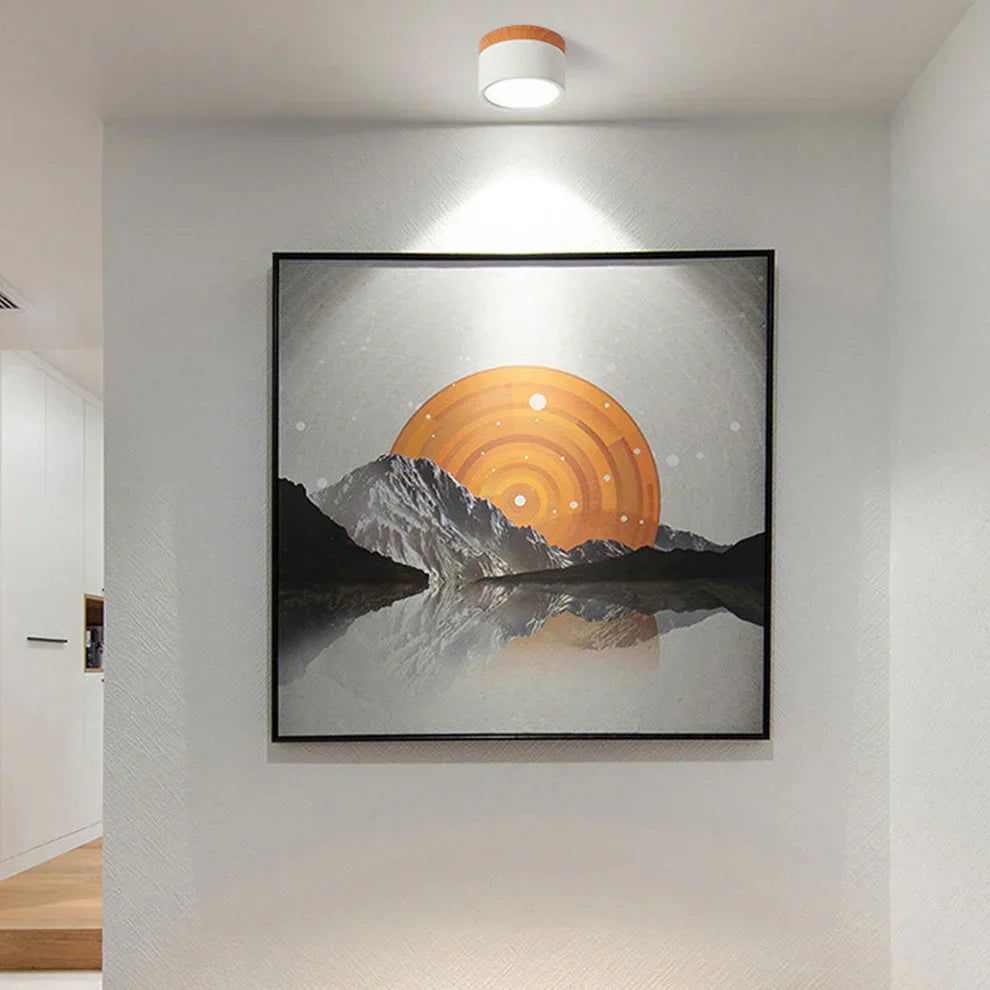 Scandinavian Wooden Round Ceiling Light
