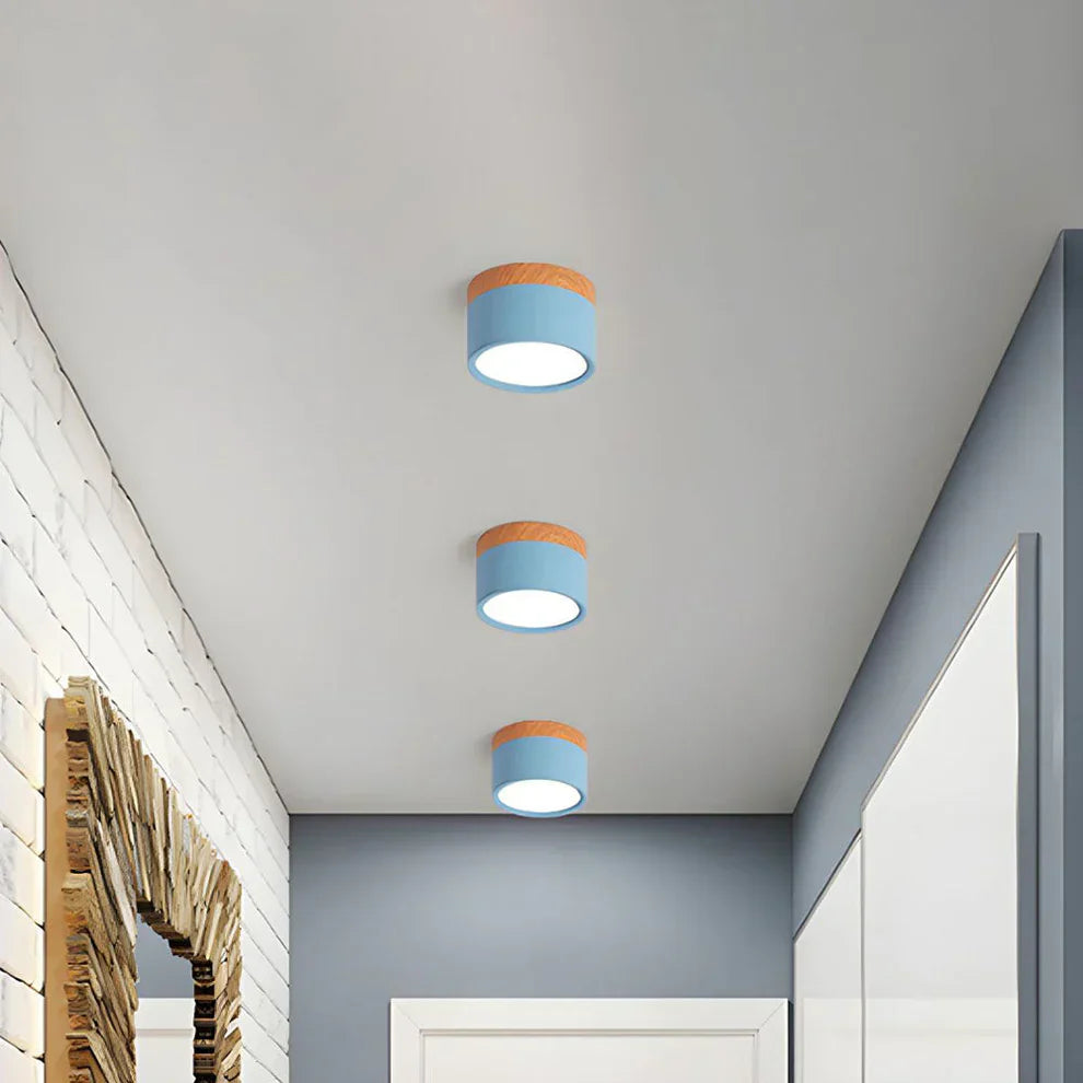 Scandinavian Wooden Round Ceiling Light