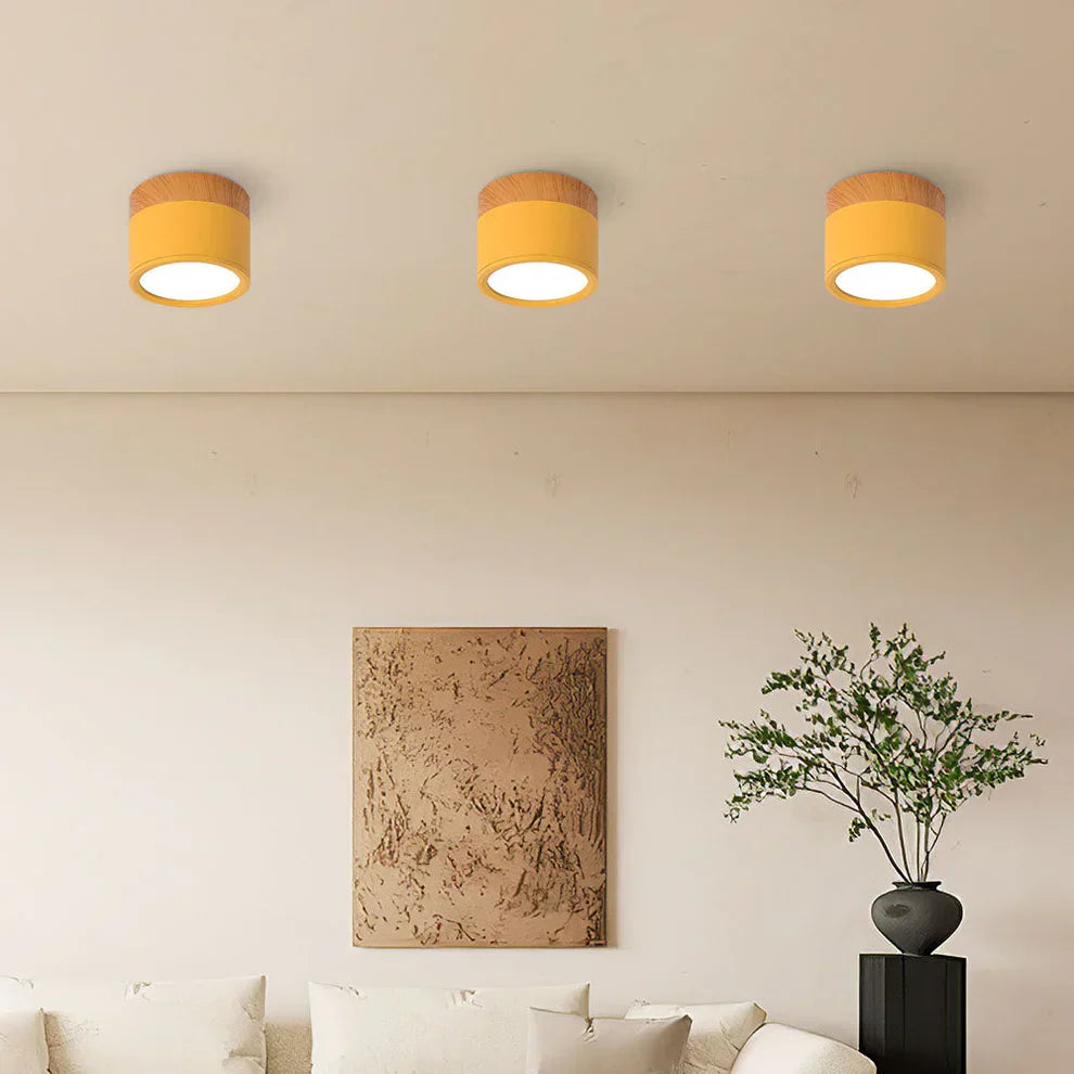 Scandinavian Wooden Round Ceiling Light