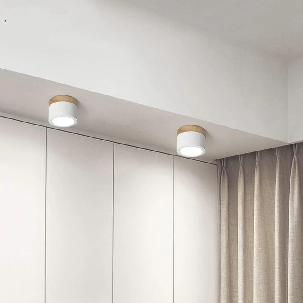 Scandinavian Wooden Round Ceiling Light
