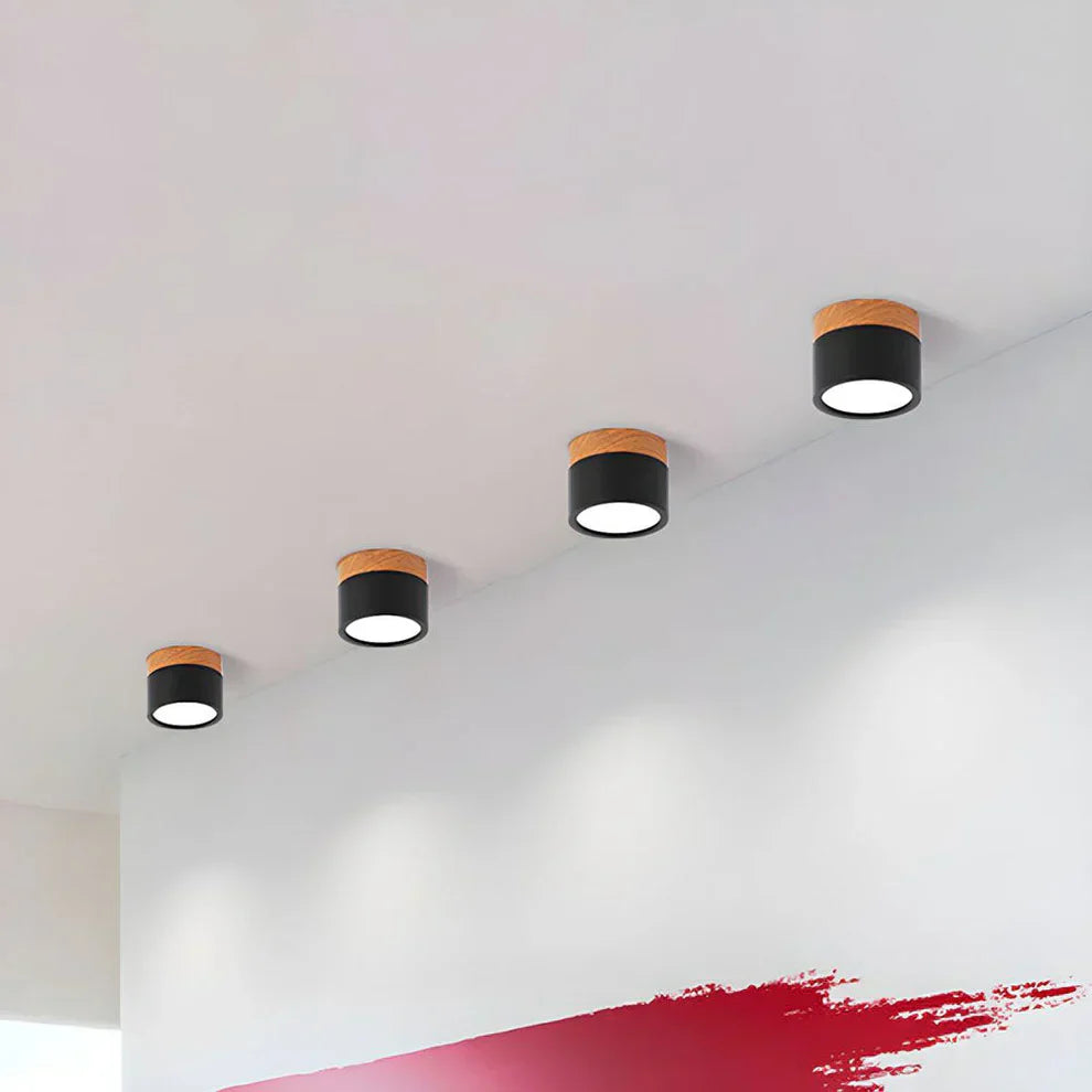 Scandinavian Wooden Round Ceiling Light