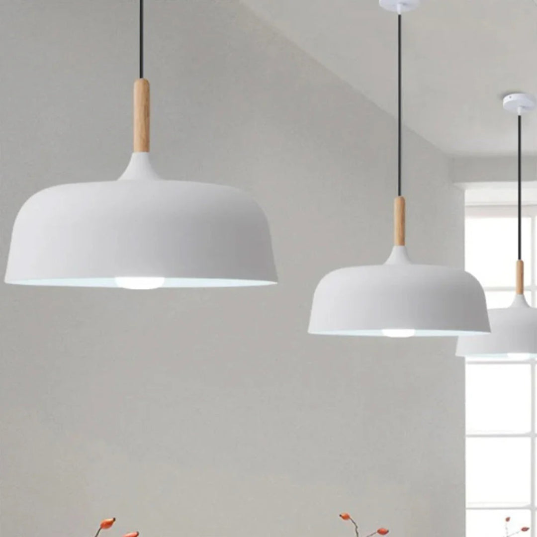 Japandi Wood Metal Pendant Light
