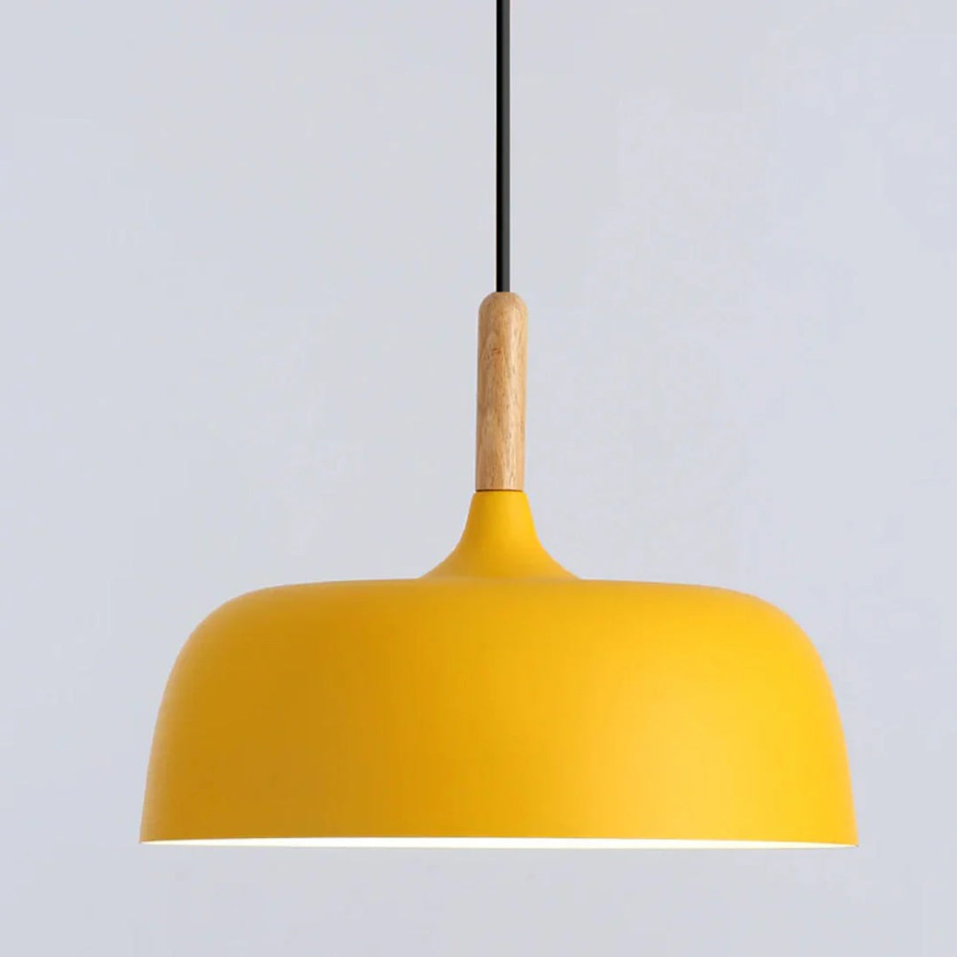 Japandi Wood Metal Pendant Light