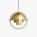 Danish Brass Dome Pendant Light