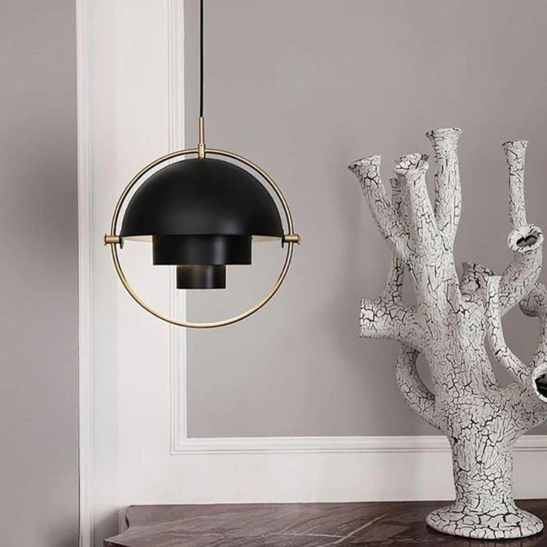 Danish Brass Dome Pendant Light