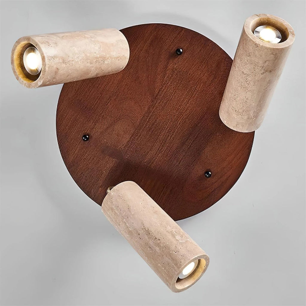 Minimalist Travertine Cylinder Ceiling Light