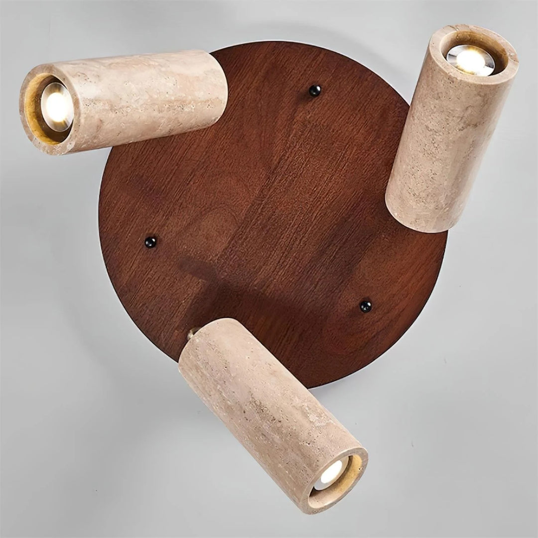 Minimalist Travertine Cylinder Ceiling Light