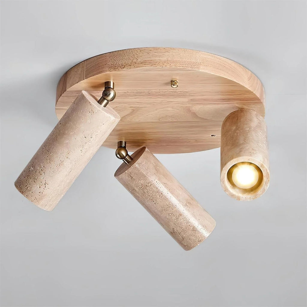 Minimalist Travertine Cylinder Ceiling Light