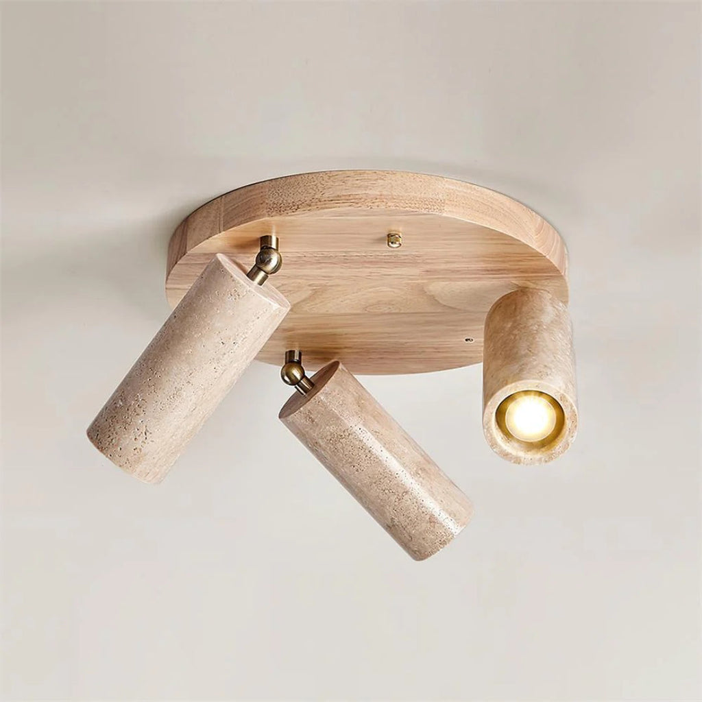 Minimalist Travertine Cylinder Ceiling Light