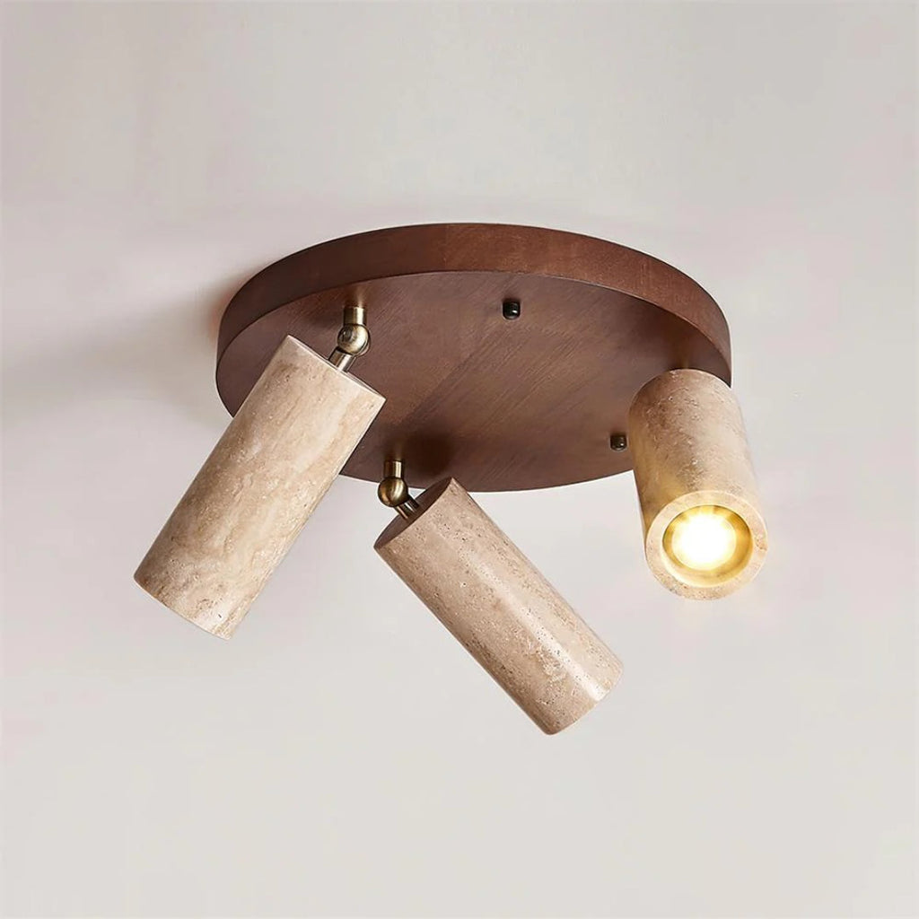 Minimalist Travertine Cylinder Ceiling Light