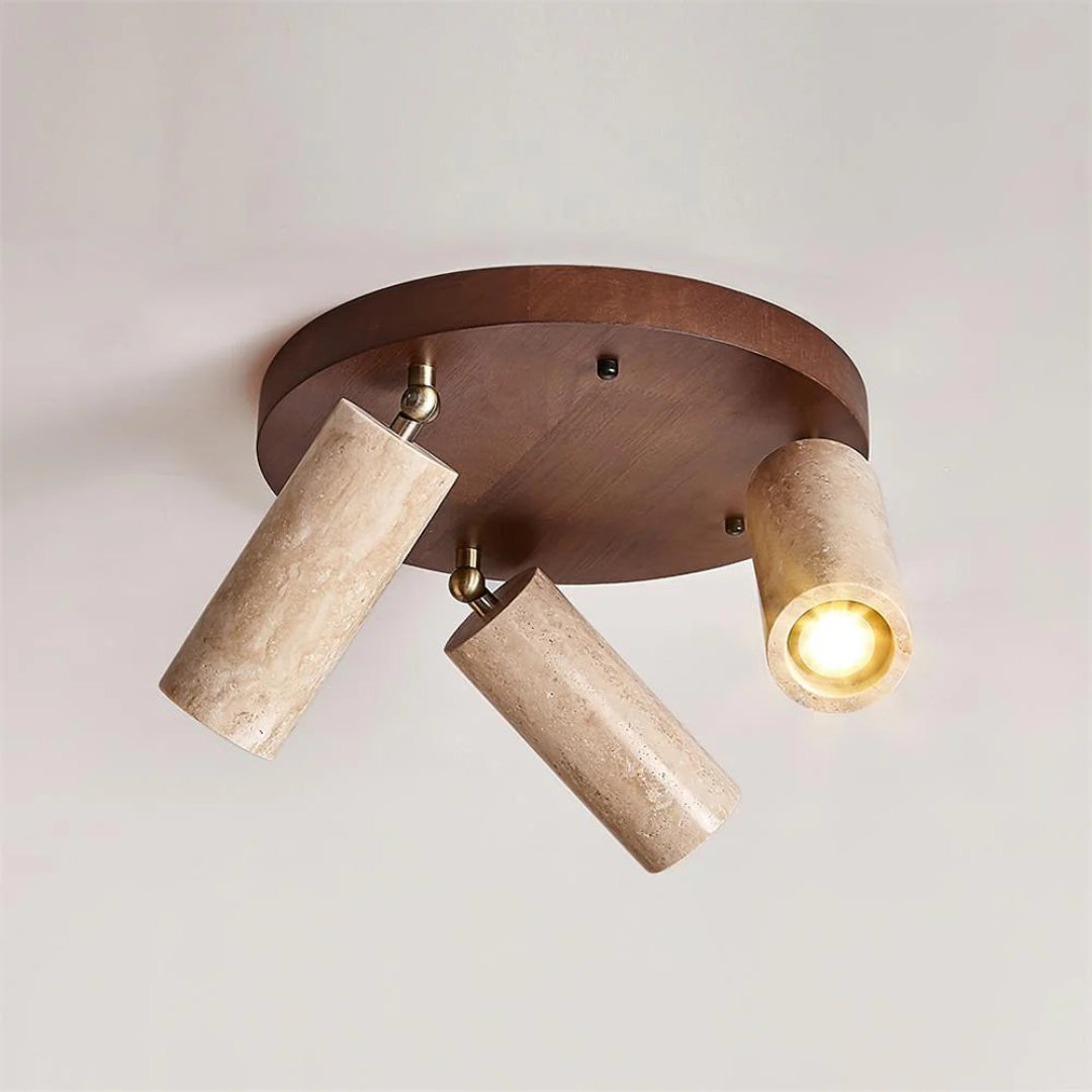 Minimalist Travertine Cylinder Ceiling Light