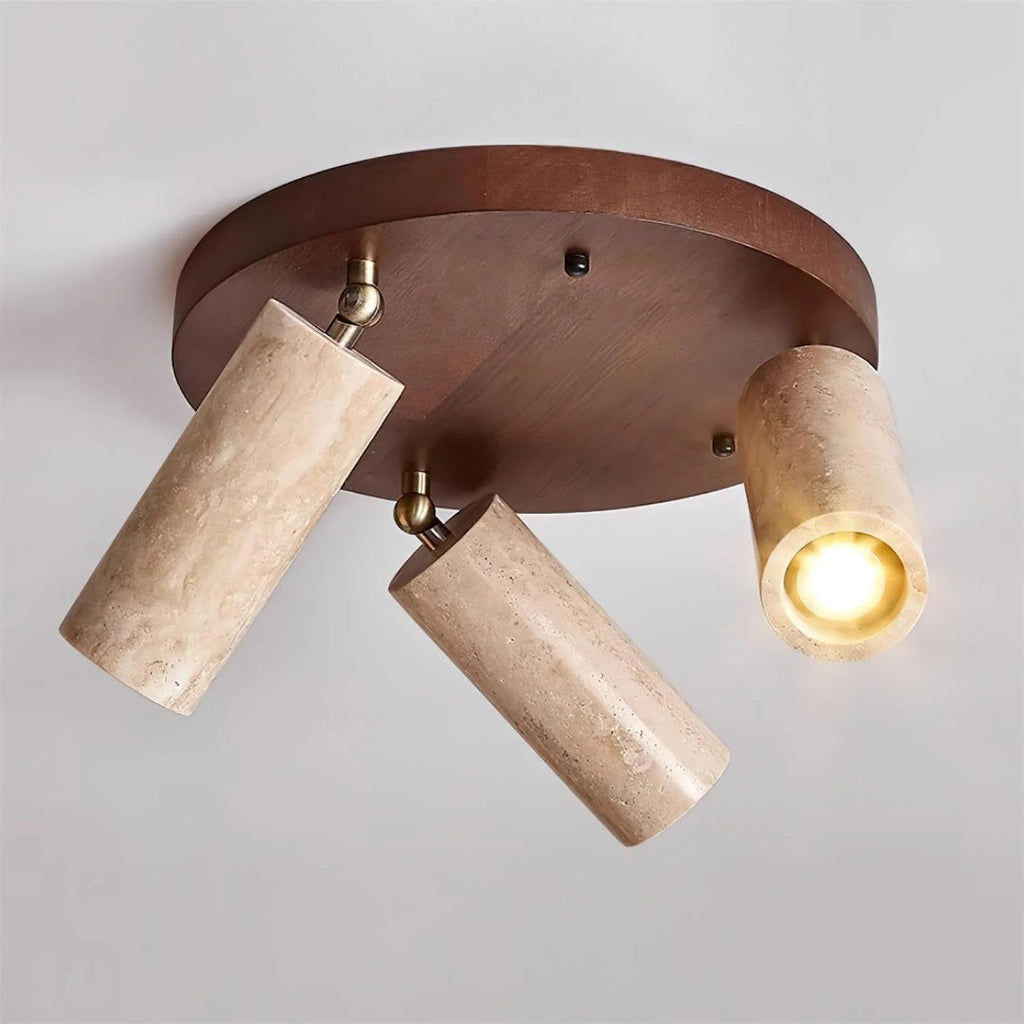 Minimalist Travertine Cylinder Ceiling Light