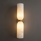 Alabaster Wall Lamp Hand-Cut Spanish Stone | G9 or Integrated LED | Unique Natural Grain Interior Sconce Lighting