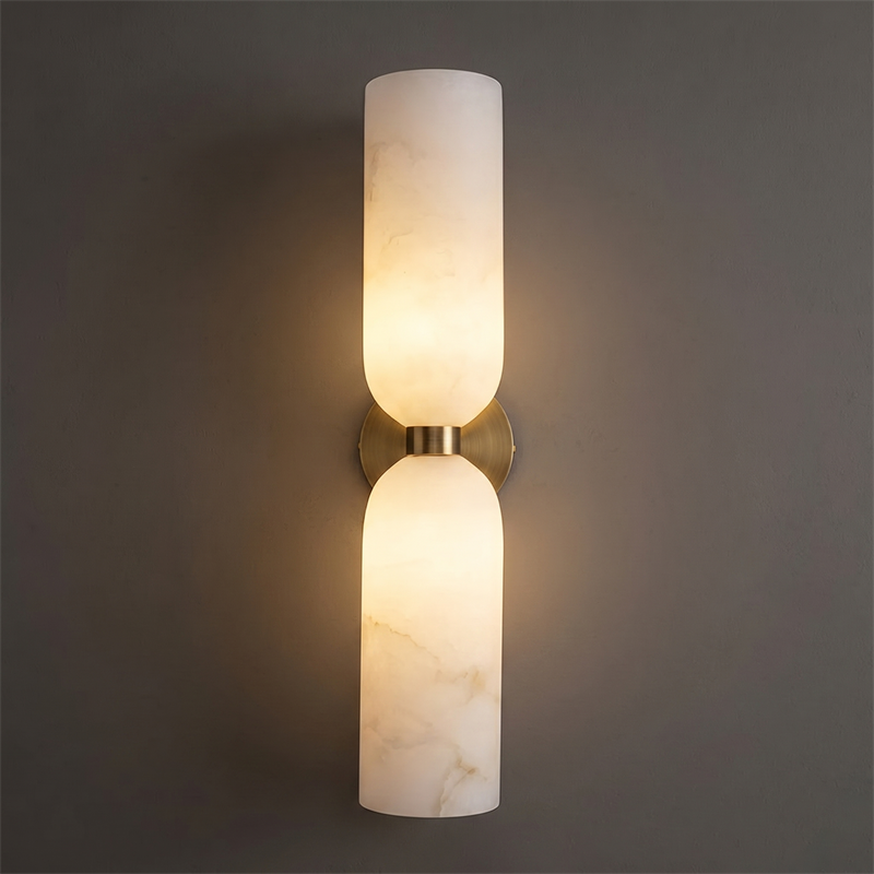 Alabaster Wall Lamp Hand-Cut Spanish Stone | G9 or Integrated LED | Unique Natural Grain Interior Sconce Lighting