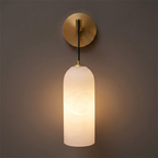 Alabaster Wall Lamp Hand-Cut Spanish Stone | G9 or Integrated LED | Unique Natural Grain Interior Sconce Lighting