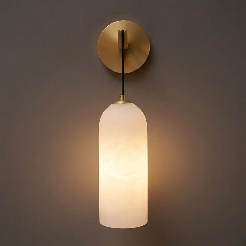 Alabaster Wall Lamp Hand-Cut Spanish Stone | G9 or Integrated LED | Unique Natural Grain Interior Sconce Lighting