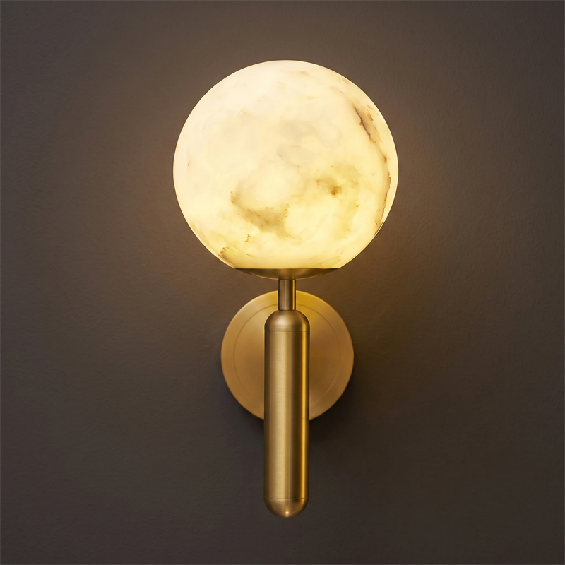 Alabaster Wall Lamp Hand-Cut Spanish Stone | G9 or Integrated LED | Unique Natural Grain Interior Sconce Lighting