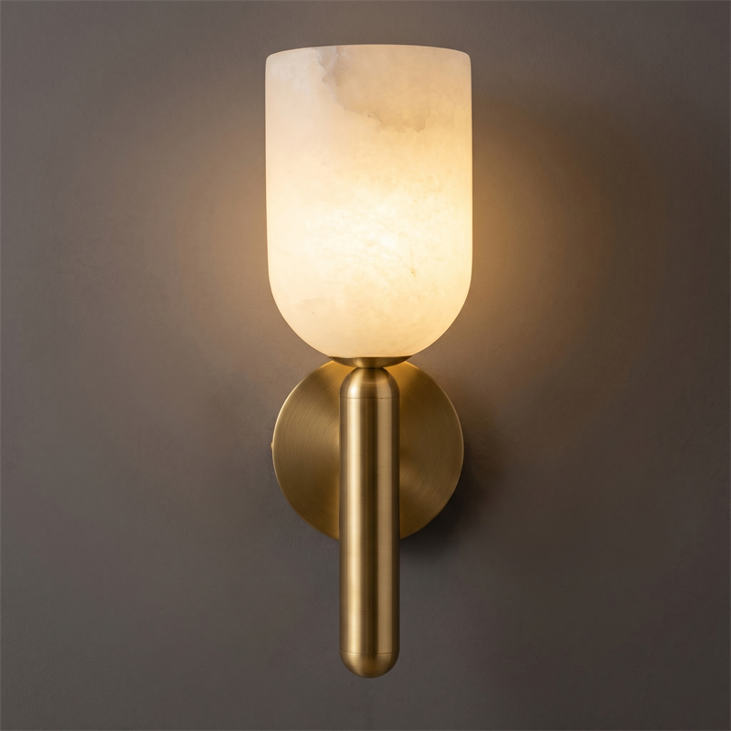 Alabaster Wall Lamp Hand-Cut Spanish Stone | G9 or Integrated LED | Unique Natural Grain Interior Sconce Lighting