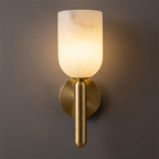 Alabaster Wall Lamp Hand-Cut Spanish Stone | G9 or Integrated LED | Unique Natural Grain Interior Sconce Lighting