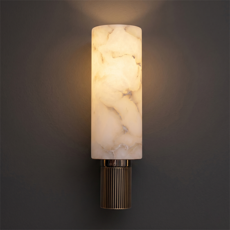 Alabaster Wall Lamp Hand-Cut Spanish Stone | G9 or Integrated LED | Unique Natural Grain Interior Sconce Lighting