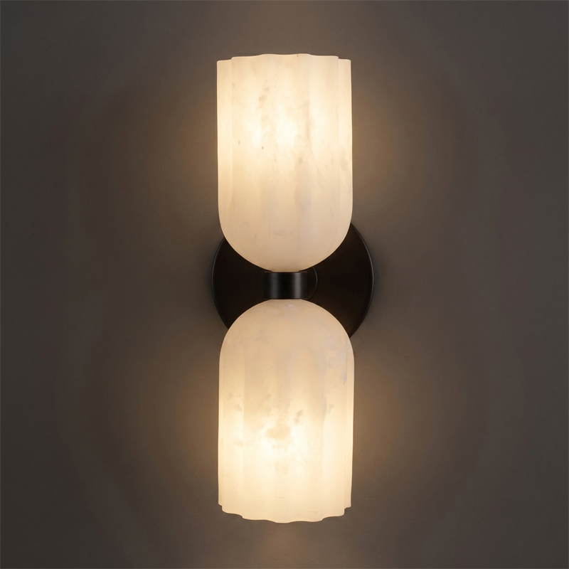 Alabaster Wall Lamp Hand-Cut Spanish Stone | G9 or Integrated LED | Unique Natural Grain Interior Sconce Lighting