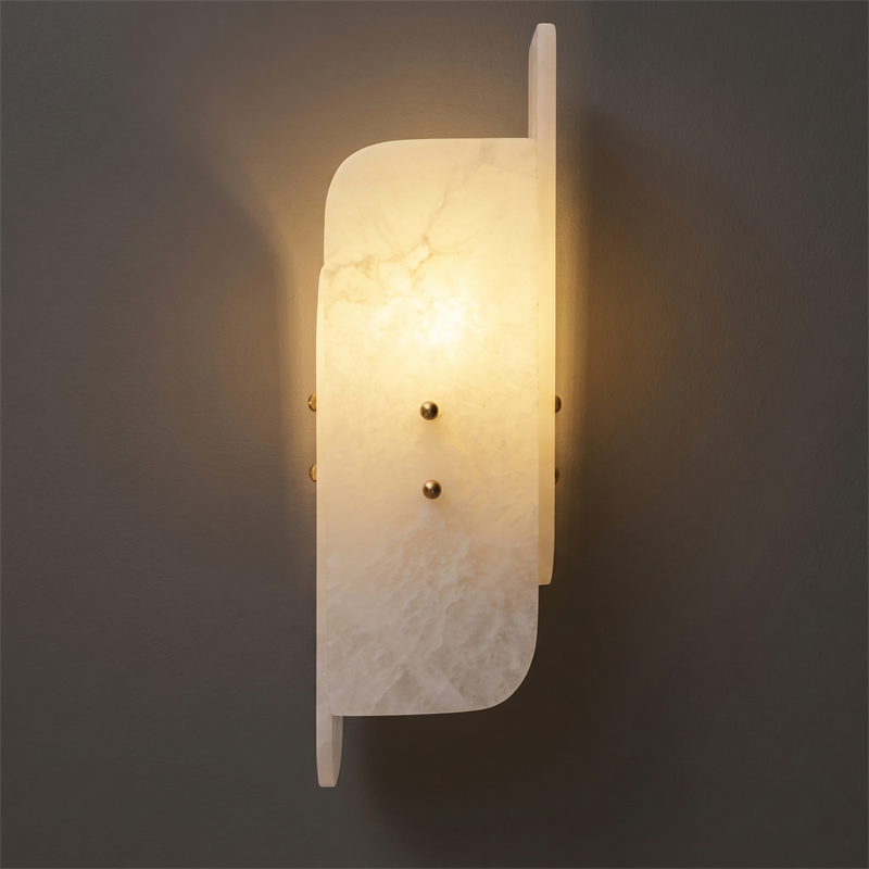 Alabaster Wall Lamp Hand-Cut Spanish Stone | G9 or Integrated LED | Unique Natural Grain Interior Sconce Lighting