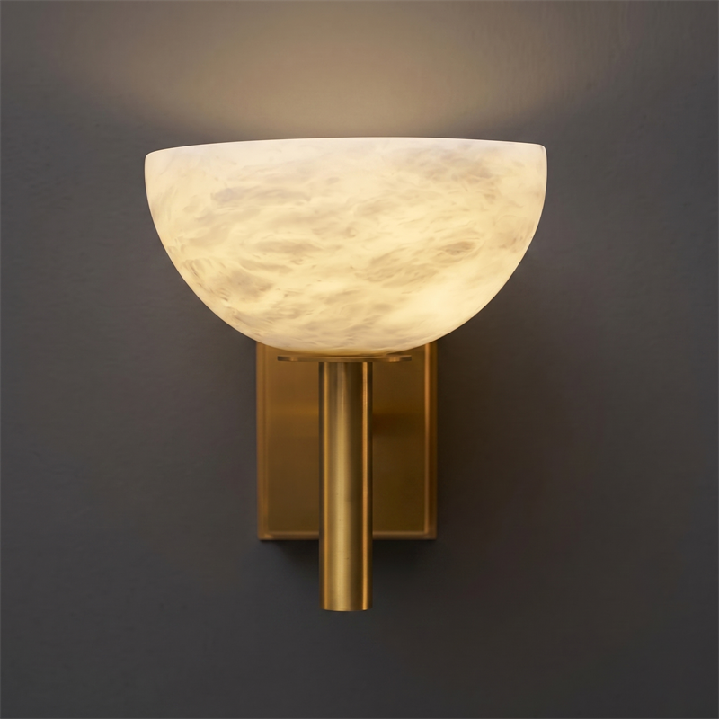 Alabaster Wall Lamp Hand-Cut Spanish Stone | G9 or Integrated LED | Unique Natural Grain Interior Sconce Lighting
