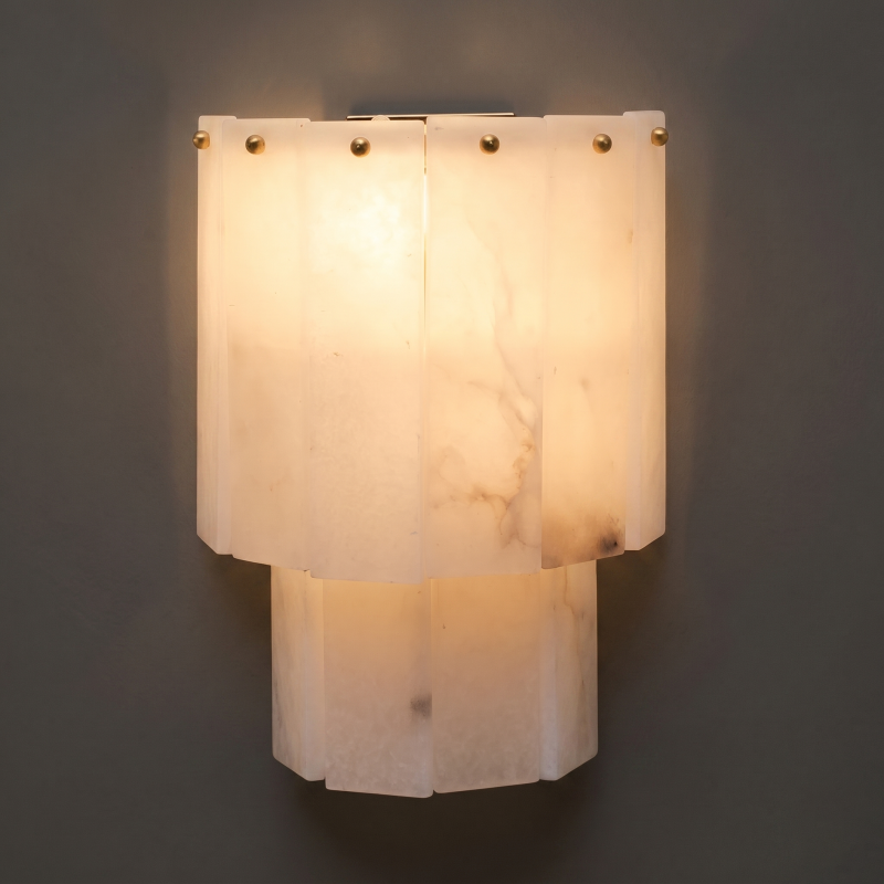 Alabaster Wall Lamp Hand-Cut Spanish Stone | G9 or Integrated LED | Unique Natural Grain Interior Sconce Lighting