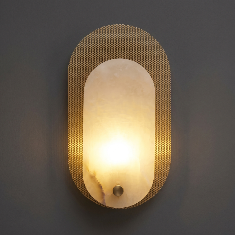 Alabaster Wall Lamp Hand-Cut Spanish Stone | G9 or Integrated LED | Unique Natural Grain Interior Sconce Lighting
