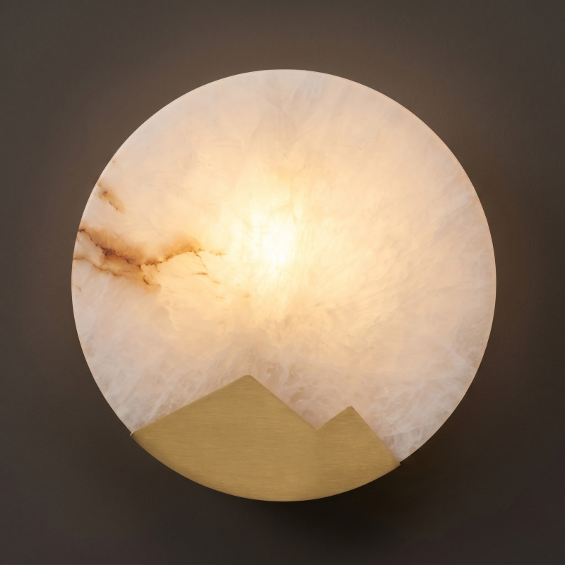 Alabaster Wall Lamp Hand-Cut Spanish Stone | G9 or Integrated LED | Unique Natural Grain Interior Sconce Lighting