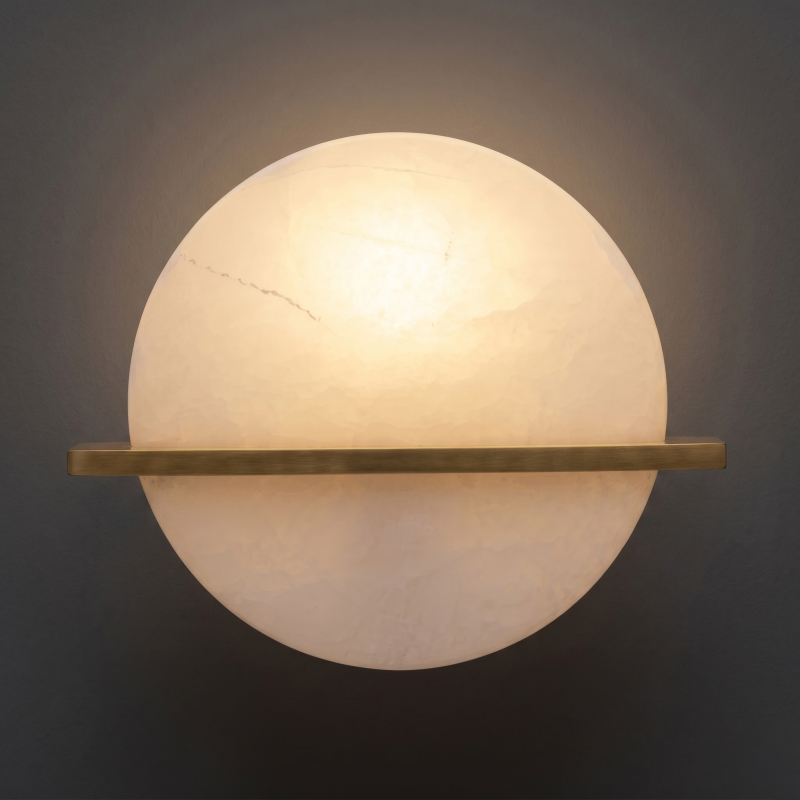 Alabaster Wall Lamp Hand-Cut Spanish Stone | G9 or Integrated LED | Unique Natural Grain Interior Sconce Lighting
