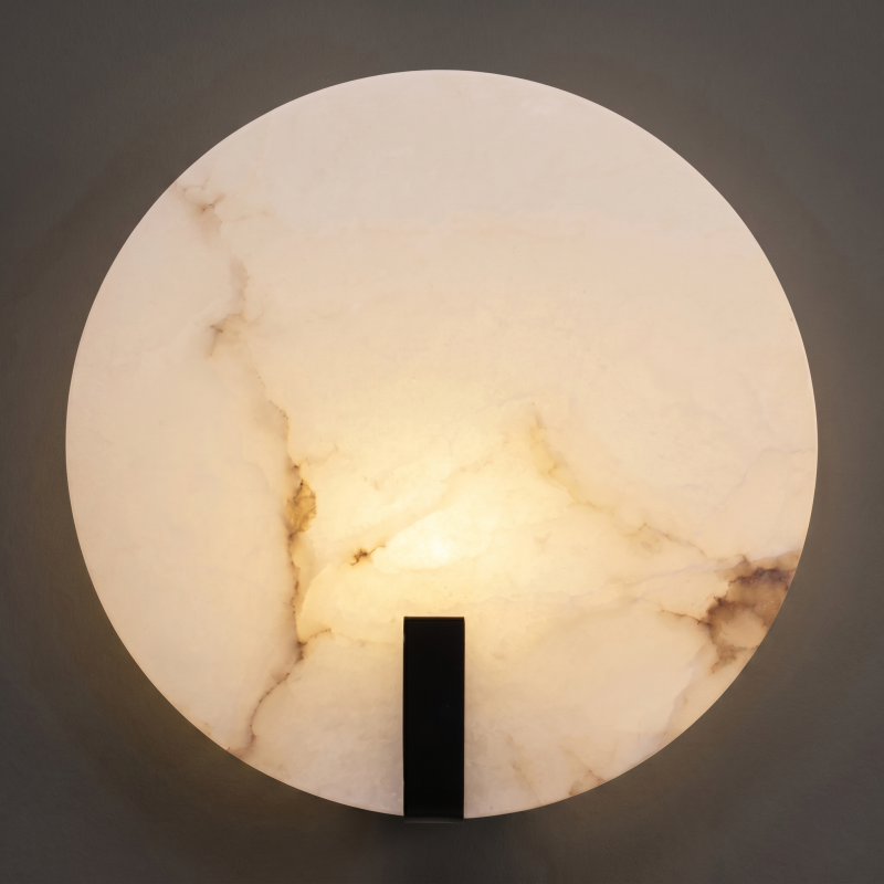 Alabaster Wall Lamp Hand-Cut Spanish Stone | G9 or Integrated LED | Unique Natural Grain Interior Sconce Lighting