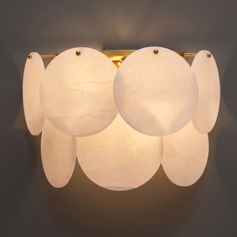 Alabaster Wall Lamp Hand-Cut Spanish Stone | G9 or Integrated LED | Unique Natural Grain Interior Sconce Lighting