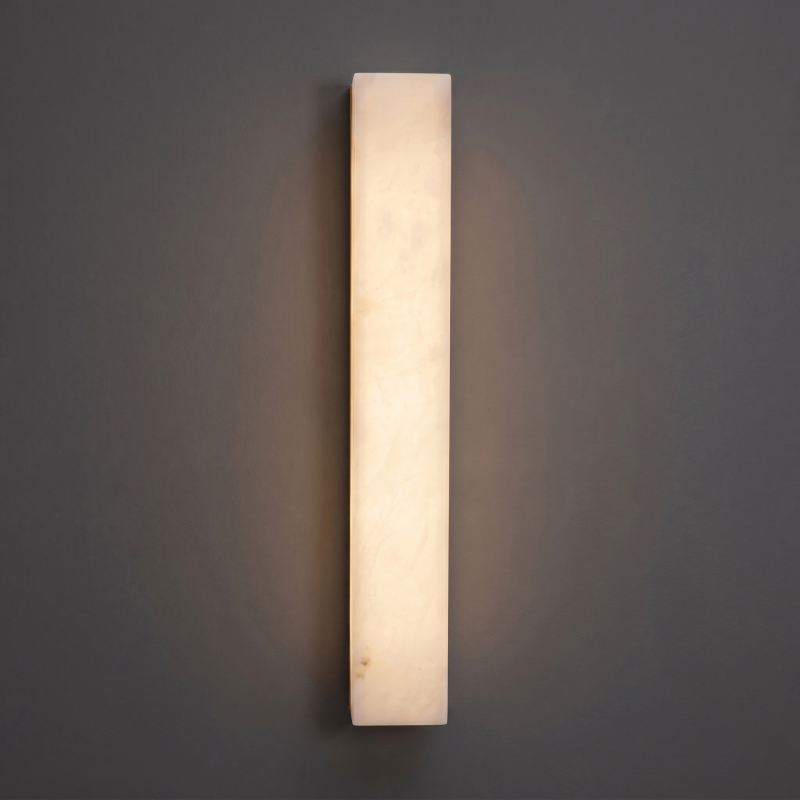 Alabaster Wall Lamp Hand-Cut Spanish Stone | G9 or Integrated LED | Unique Natural Grain Interior Sconce Lighting