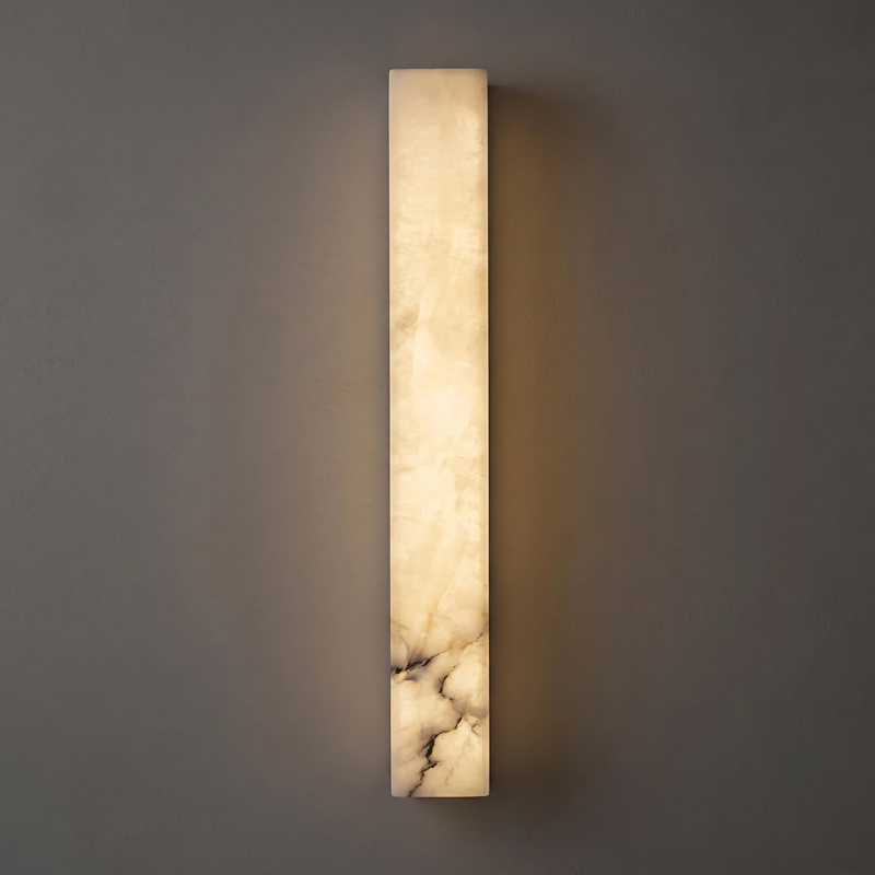 Alabaster Wall Lamp Hand-Cut Spanish Stone | G9 or Integrated LED | Unique Natural Grain Interior Sconce Lighting