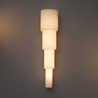 Alabaster Wall Lamp Hand-Cut Spanish Stone | G9 or Integrated LED | Unique Natural Grain Interior Sconce Lighting