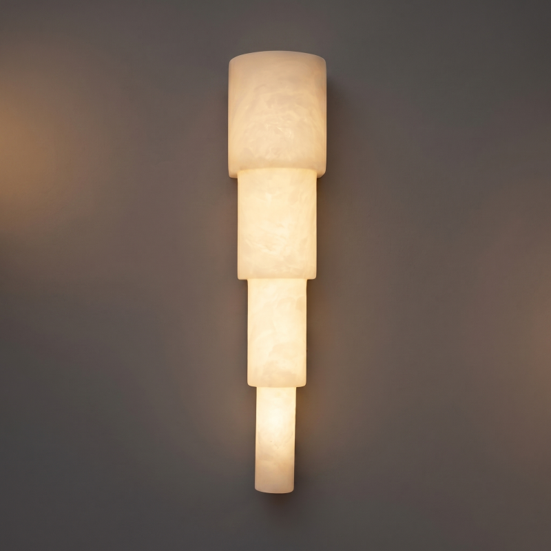 Alabaster Wall Lamp Hand-Cut Spanish Stone | G9 or Integrated LED | Unique Natural Grain Interior Sconce Lighting