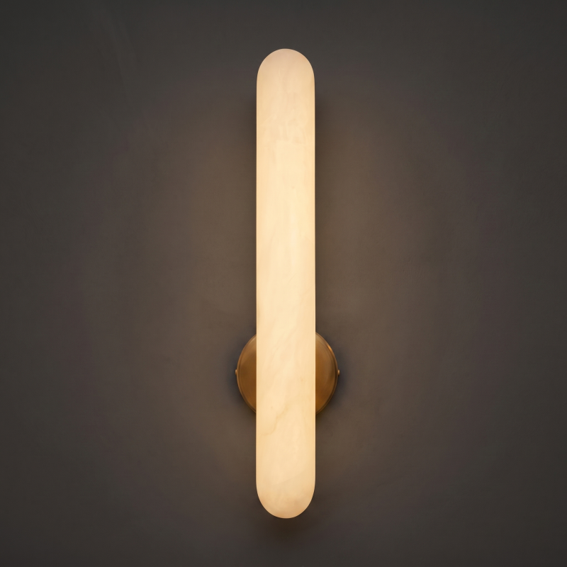 Alabaster Wall Lamp Hand-Cut Spanish Stone | G9 or Integrated LED | Unique Natural Grain Interior Sconce Lighting