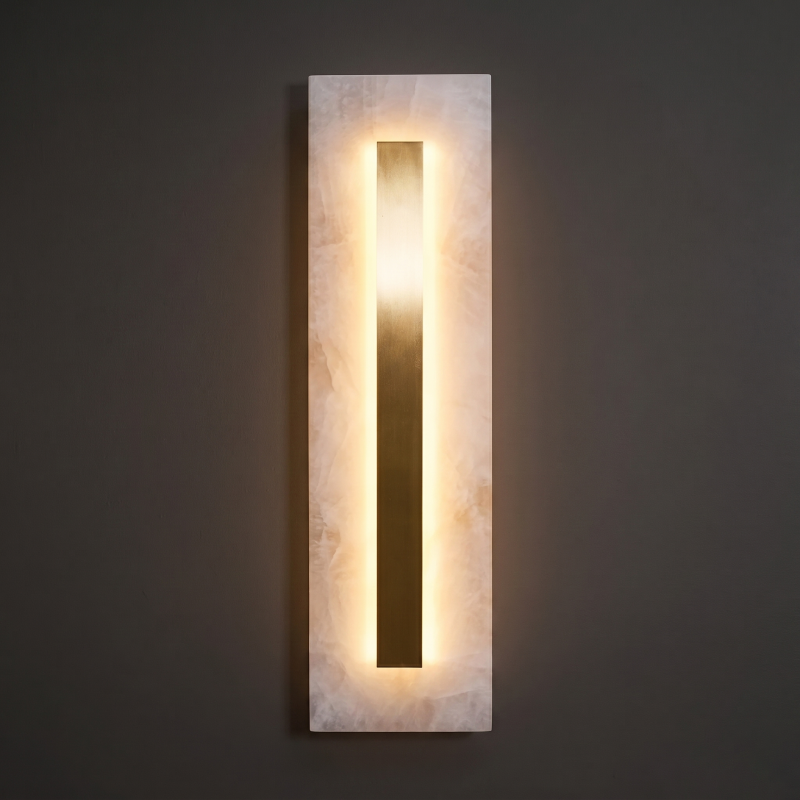 Alabaster Wall Lamp Hand-Cut Spanish Stone | G9 or Integrated LED | Unique Natural Grain Interior Sconce Lighting