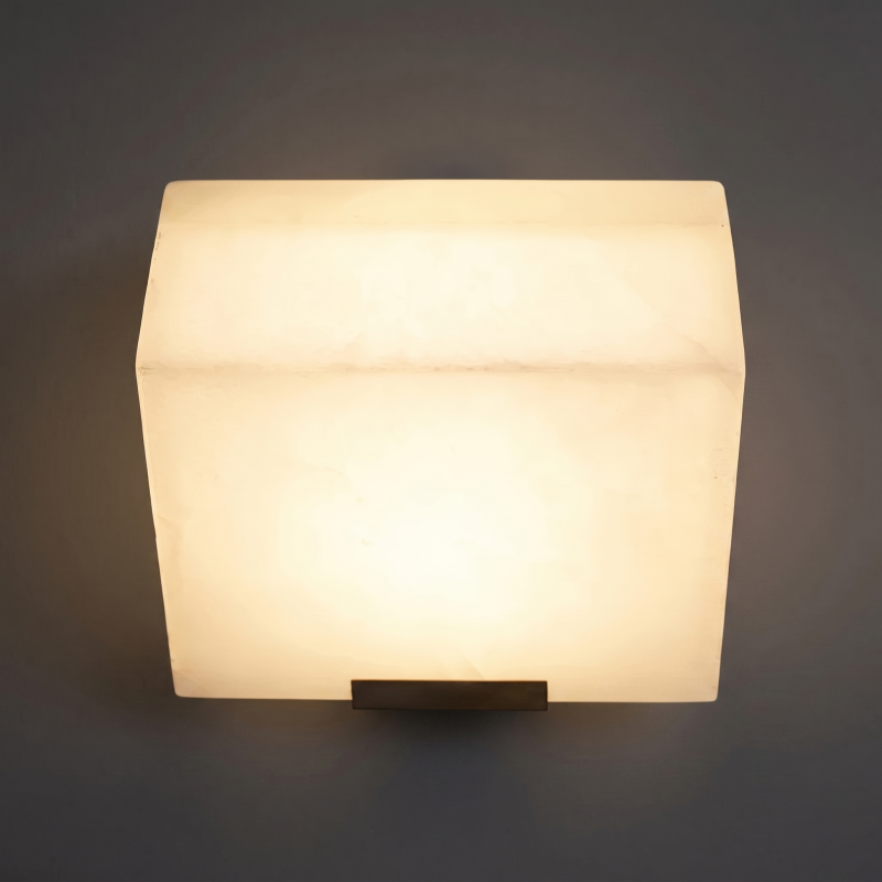 Alabaster Wall Lamp Hand-Cut Spanish Stone | G9 or Integrated LED | Unique Natural Grain Interior Sconce Lighting