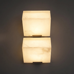 Alabaster Wall Lamp Hand-Cut Spanish Stone | G9 or Integrated LED | Unique Natural Grain Interior Sconce Lighting