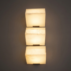 Alabaster Wall Lamp Hand-Cut Spanish Stone | G9 or Integrated LED | Unique Natural Grain Interior Sconce Lighting