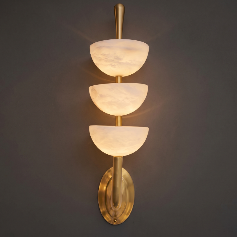 Alabaster Wall Lamp Hand-Cut Spanish Stone | G9 or Integrated LED | Unique Natural Grain Interior Sconce Lighting
