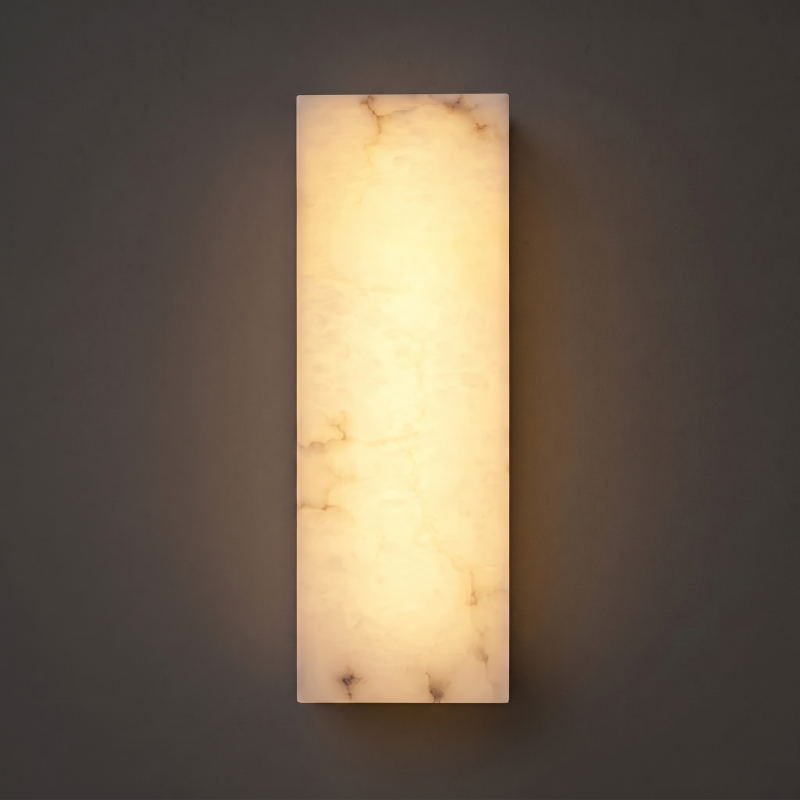 Alabaster Wall Lamp Hand-Cut Spanish Stone | G9 or Integrated LED | Unique Natural Grain Interior Sconce Lighting