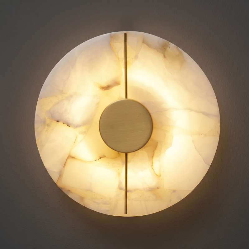 Alabaster Wall Lamp Hand-Cut Spanish Stone | G9 or Integrated LED | Unique Natural Grain Interior Sconce Lighting
