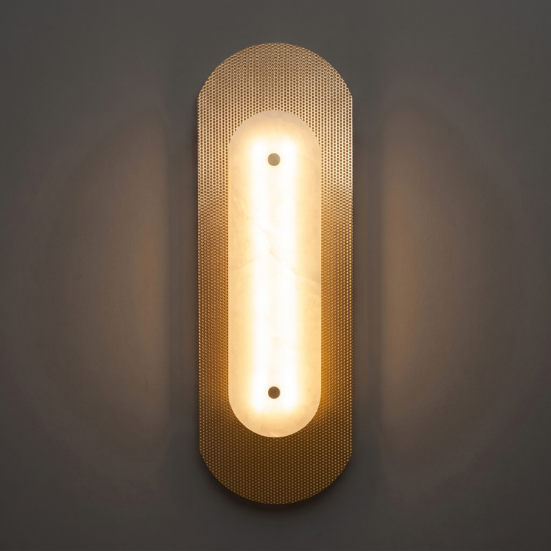 Alabaster Wall Lamp Hand-Cut Spanish Stone | G9 or Integrated LED | Unique Natural Grain Interior Sconce Lighting